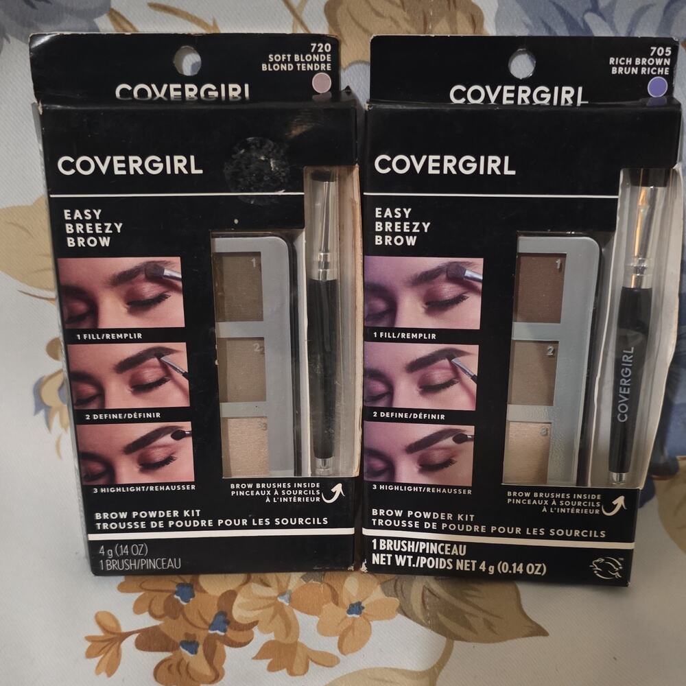 COVERGIRL Easy Breezy Brow Powder Kit Soft Blonde & Rich Brown with Brush